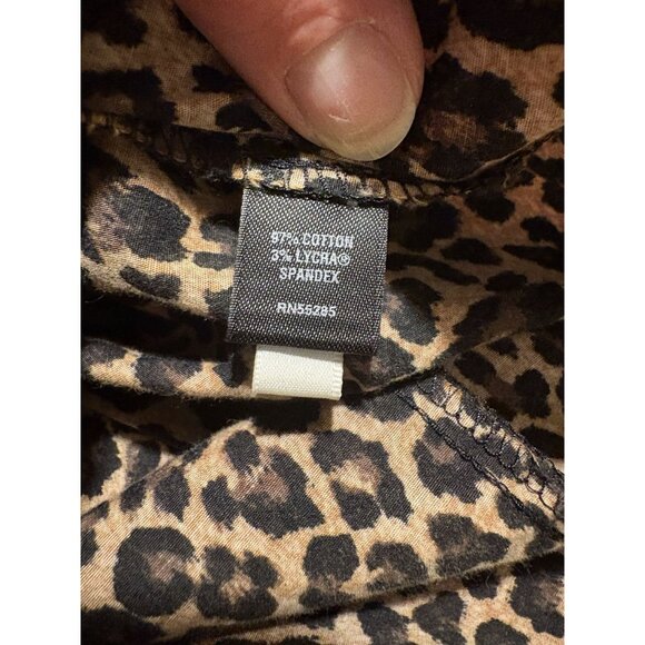 EXPRESS Leopard Cheetah Button Up Long Sleeve Shirt Dress  Size 8 - Picture 7 of 10